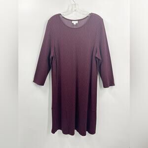 J Jill Ponte Dress Burgundy Black Diamond Print Petite Large L PL Nwt New